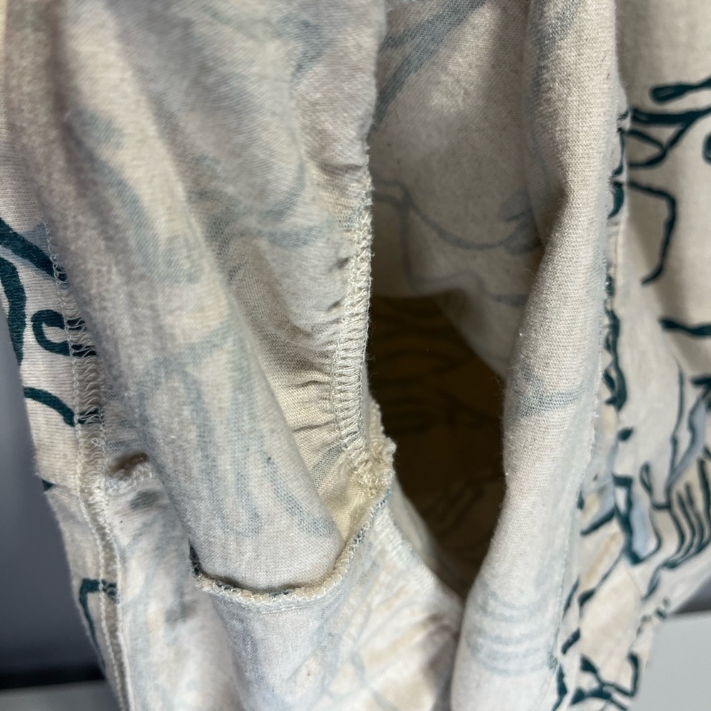 Tea 5T Bunny Owl Fox Nature Patterned Cream and Teal Long Sleeve Cotton Hoodie - Picture 8 of 11